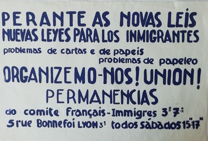 Affiche en srigraphie - Droits des travailleurs immigrs - bilingue